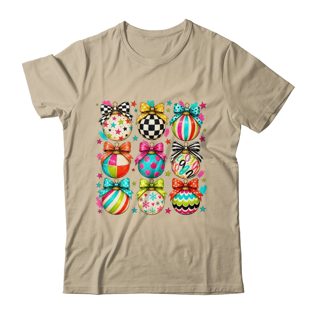 Christmas Ornament Preppy Coquette Bow Graphic Retro Holiday Shirt & Sweatshirt | siriusteestore