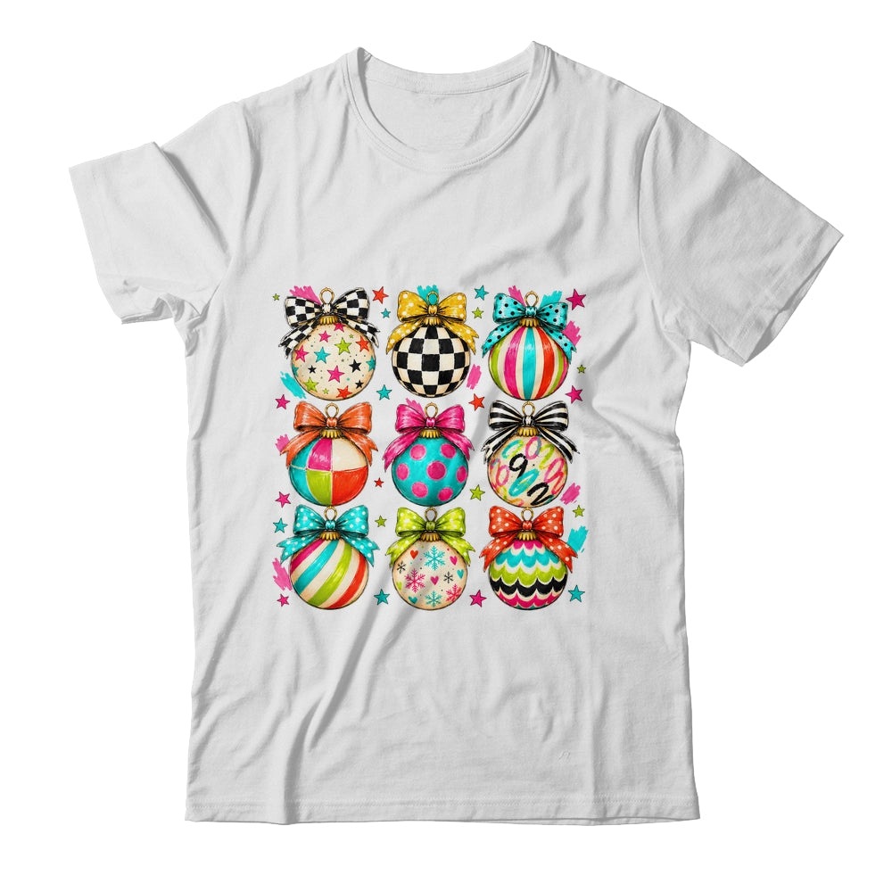 Christmas Ornament Preppy Coquette Bow Graphic Retro Holiday Shirt & Sweatshirt | siriusteestore