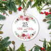 Christmas Ornaments Gifts For Couples Husband Wife Holiday 25th Wedding Anniversary 25 Years As Mr & Mrs 2025 Decoration Christmas Tree Ornament | siriusteestore