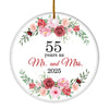 Christmas Ornaments Gifts For Couples Husband Wife Holiday 55th Wedding Anniversary 55 Years As Mr & Mrs 2025 Decoration Christmas Tree Ornament | siriusteestore