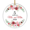 Christmas Ornaments Gifts For Couples Husband Wife Holiday 5th Wedding Anniversary 5 Years As Mr & Mrs 2025 Decoration Christmas Tree Ornament | siriusteestore