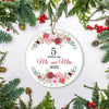 Christmas Ornaments Gifts For Couples Husband Wife Holiday 5th Wedding Anniversary 5 Years As Mr & Mrs 2025 Decoration Christmas Tree Ornament | siriusteestore