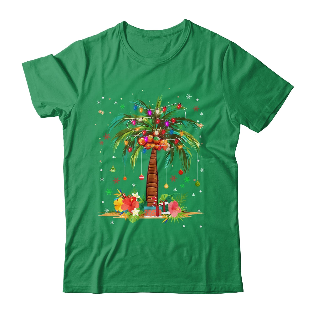 Christmas Palm Tree Light Hawaiian Tropical Xmas Shirt & Sweatshirt | siriusteestore