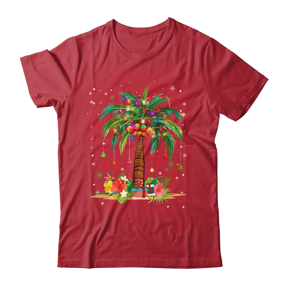 Christmas Palm Tree Light Hawaiian Tropical Xmas Shirt & Sweatshirt | siriusteestore