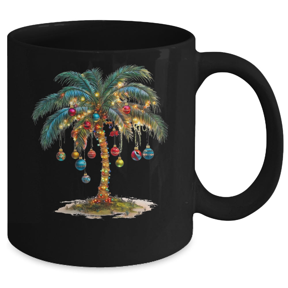Christmas Palm Tree Women Funny Hawaiian Beach Tropical Xmas Mug | siriusteestore