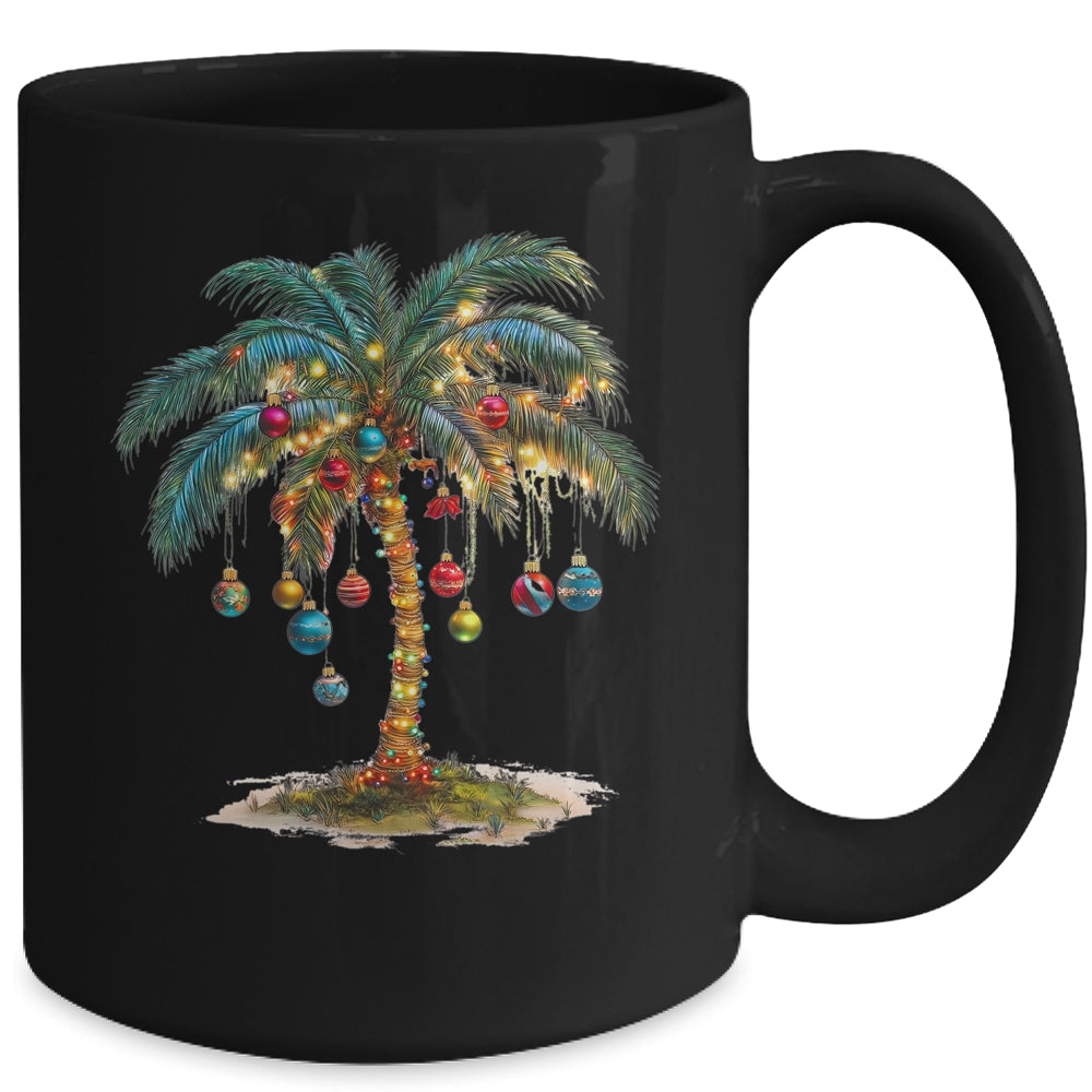 Christmas Palm Tree Women Funny Hawaiian Beach Tropical Xmas Mug | siriusteestore