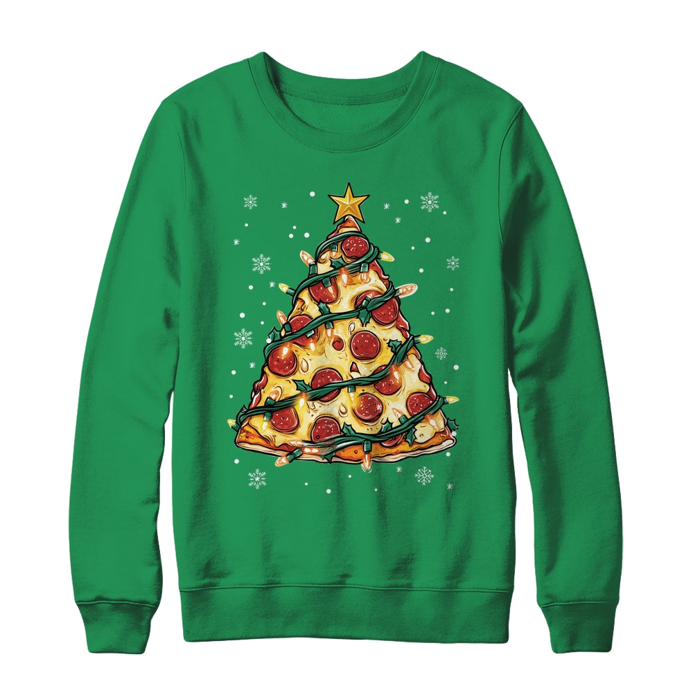 Christmas Pizza Xmas Tree Funny Xmas Food Men Women Kids Shirt & Sweatshirt | siriusteestore