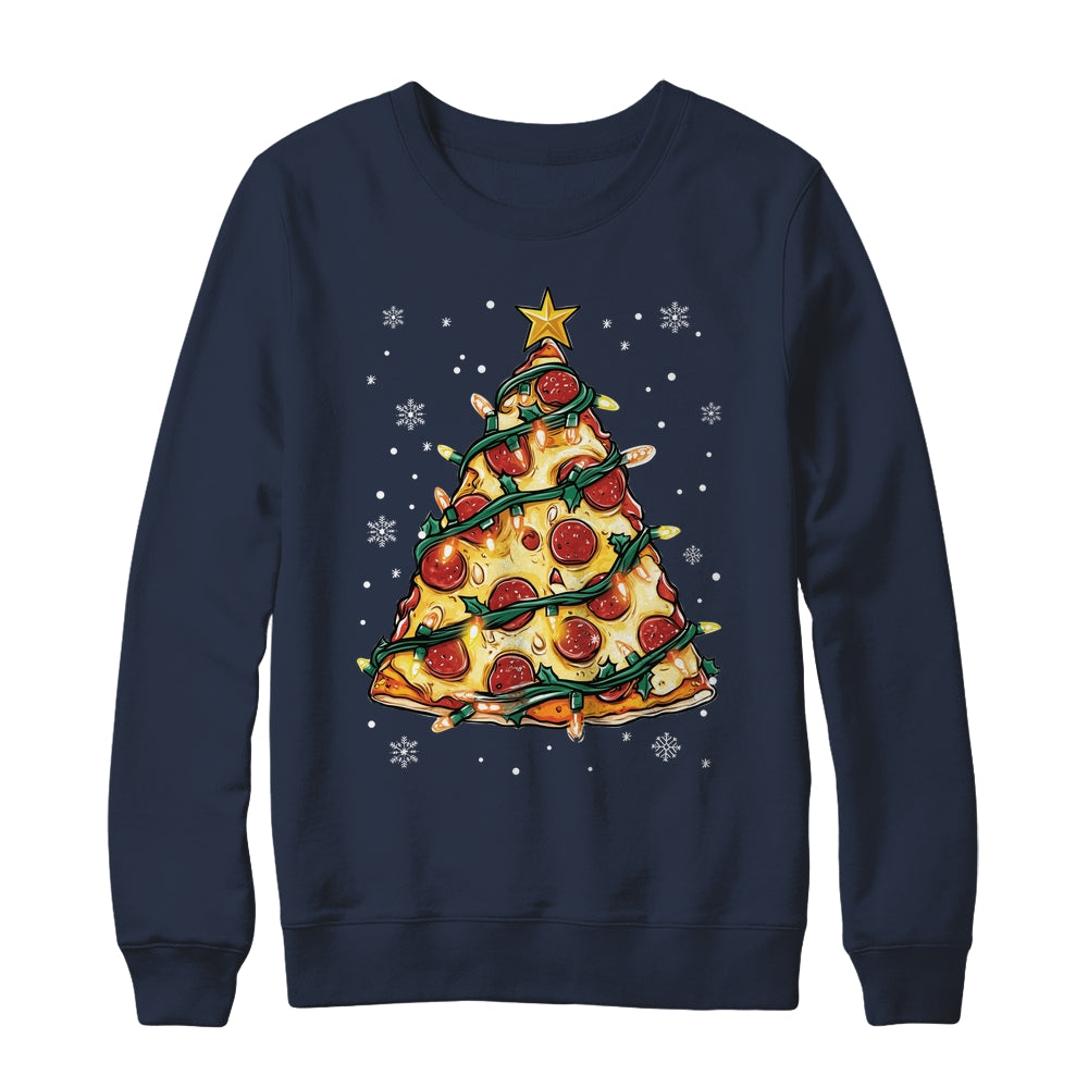 Christmas Pizza Xmas Tree Funny Xmas Food Men Women Kids Shirt & Sweatshirt | siriusteestore