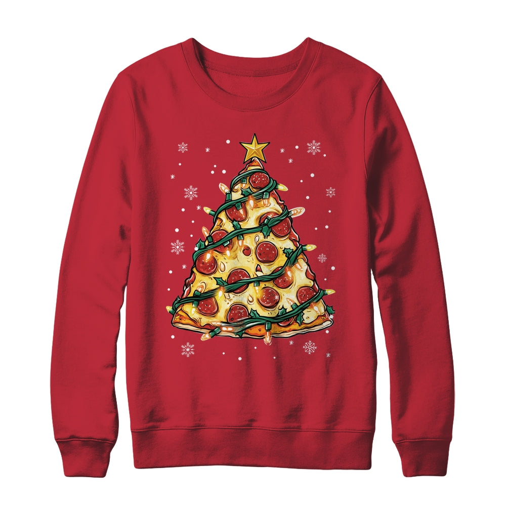 Christmas Pizza Xmas Tree Funny Xmas Food Men Women Kids Shirt & Sweatshirt | siriusteestore