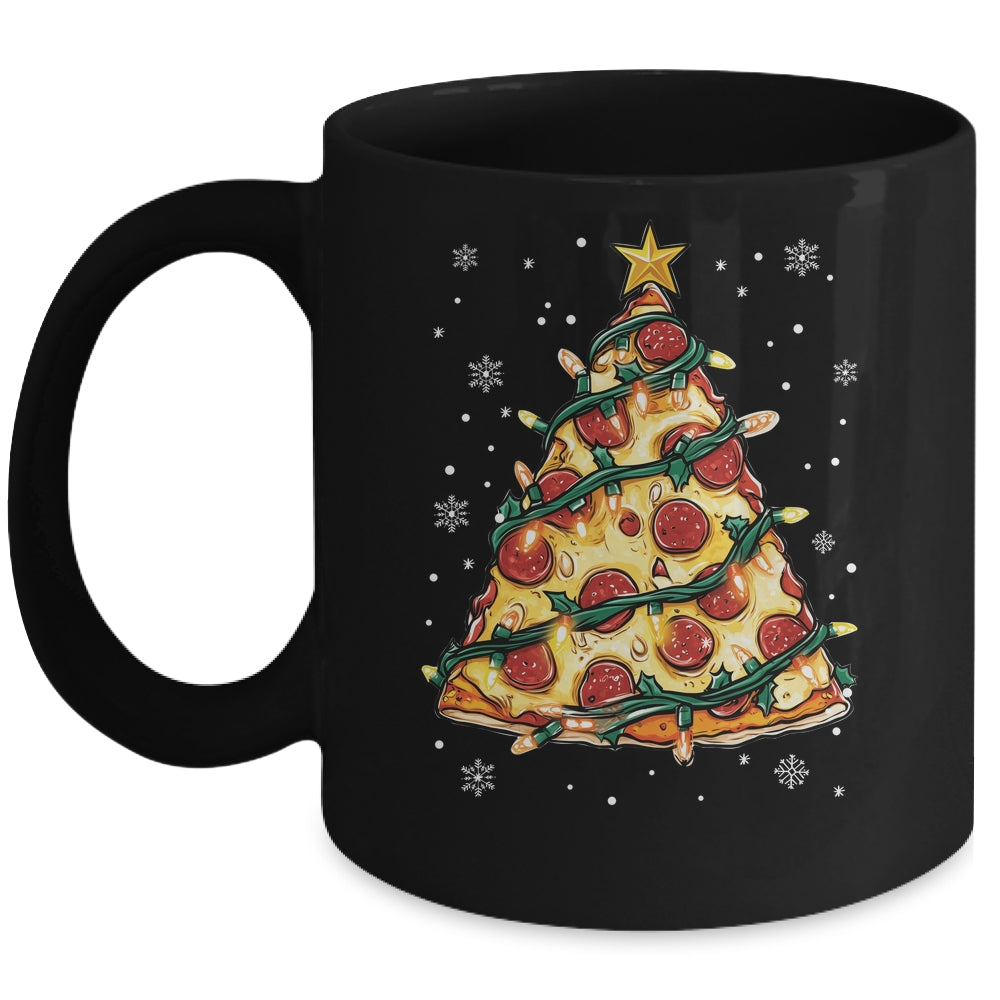 Christmas Pizza Xmas Tree Funny Xmas Food Men Women Kids Mug | siriusteestore