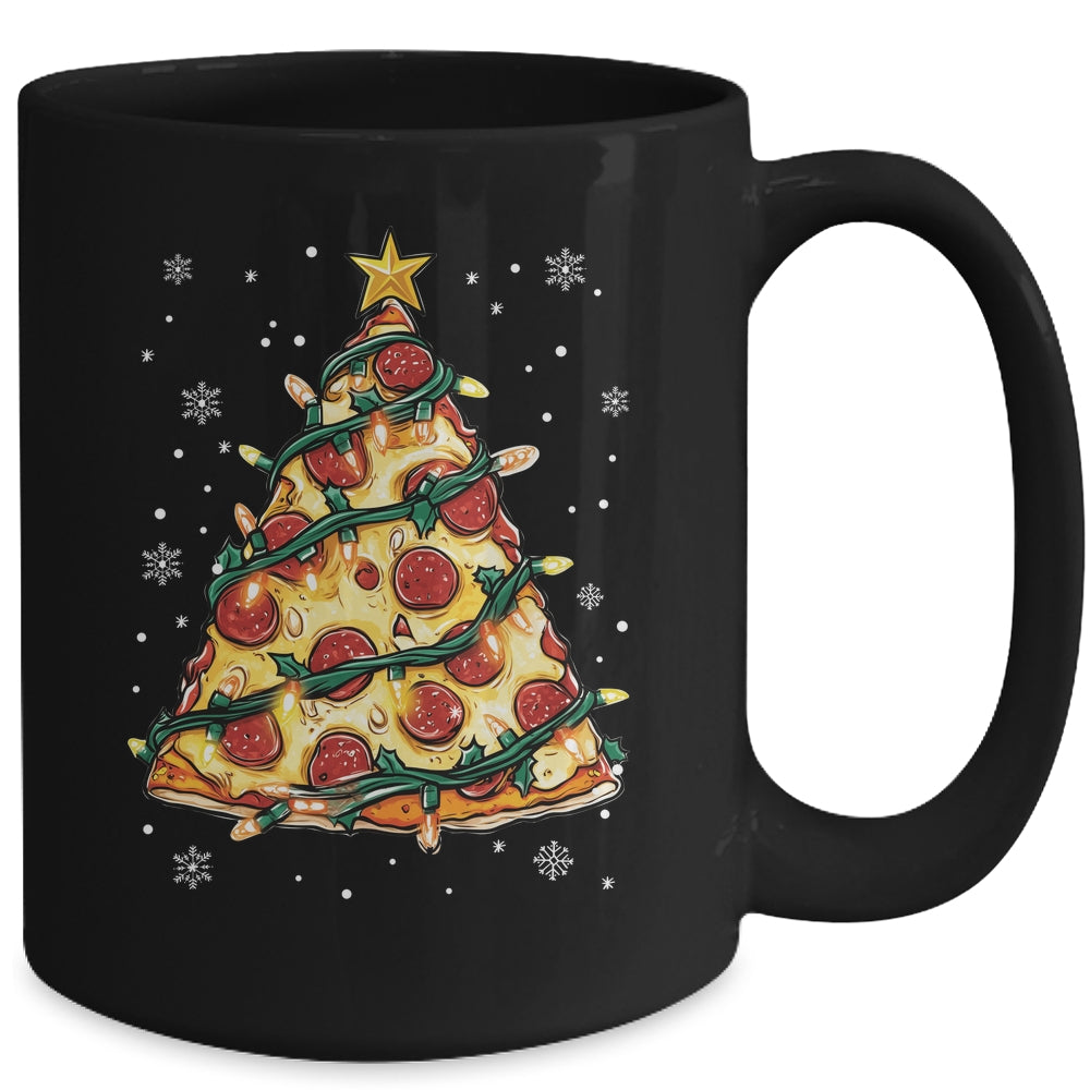 Christmas Pizza Xmas Tree Funny Xmas Food Men Women Kids Mug | siriusteestore