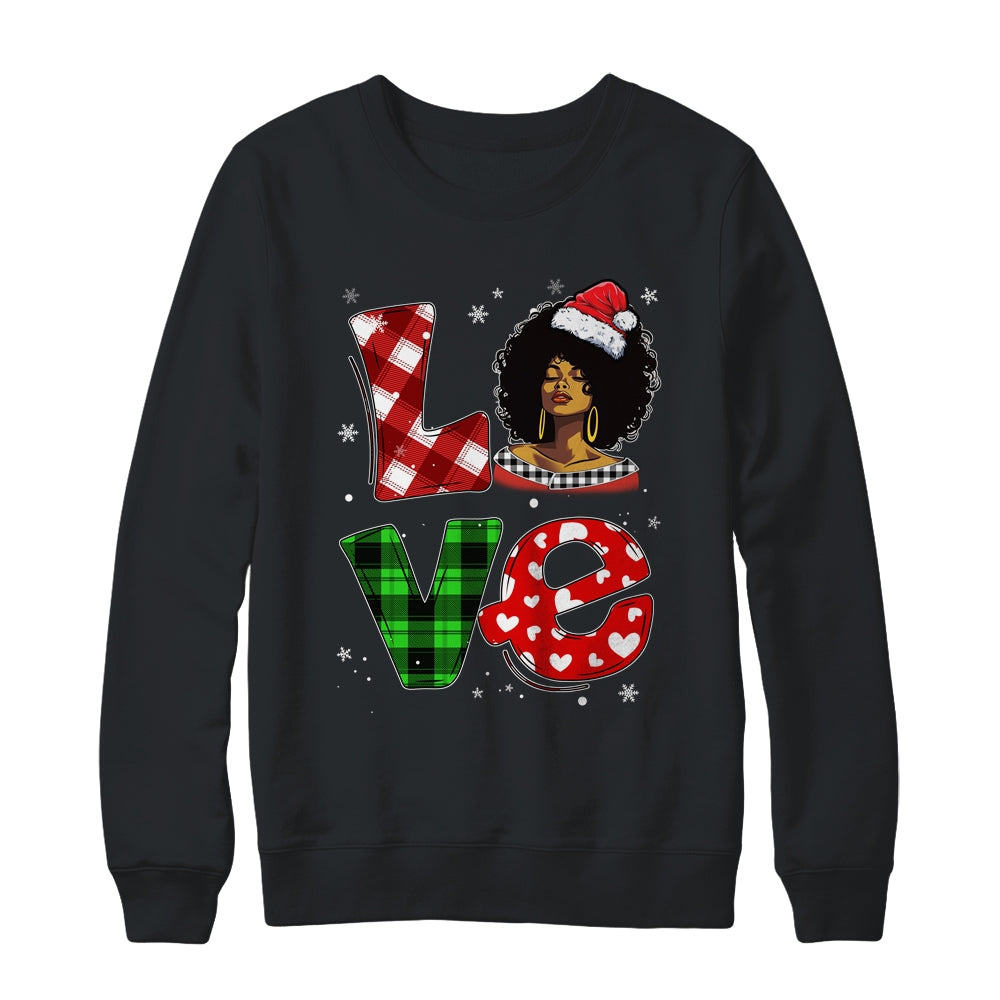 Christmas Santa Hat Black African Girl American Afro Melanin Shirt & Sweatshirt | siriusteestore