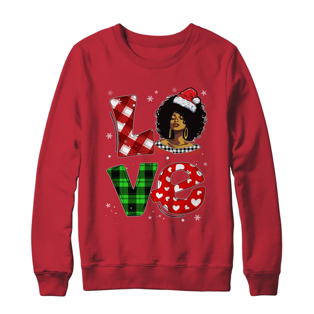 Christmas Santa Hat Black African Girl American Afro Melanin Shirt & Sweatshirt | siriusteestore