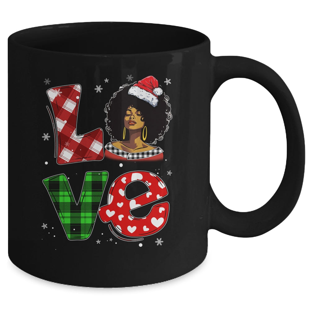 Christmas Santa Hat Black African Girl American Afro Melanin Mug | siriusteestore