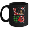 Christmas Santa Hat Black African Girl American Afro Melanin Mug | siriusteestore
