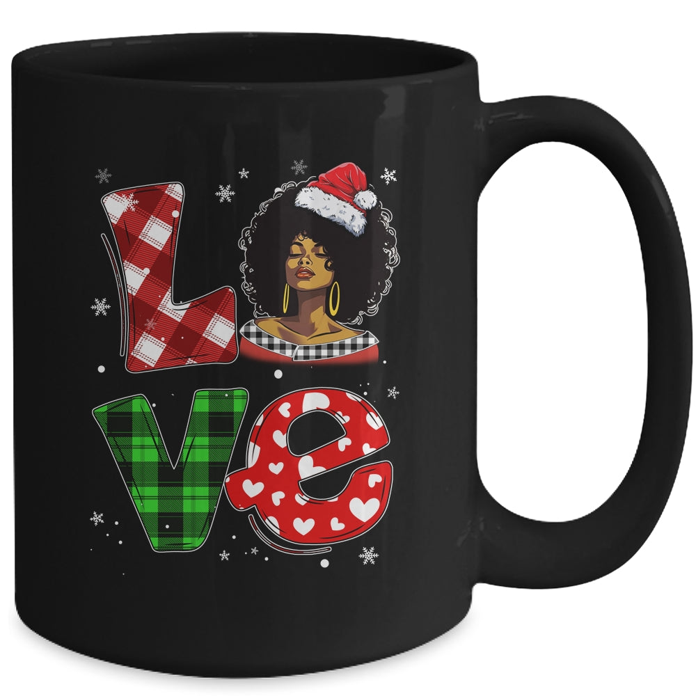 Christmas Santa Hat Black African Girl American Afro Melanin Mug | siriusteestore