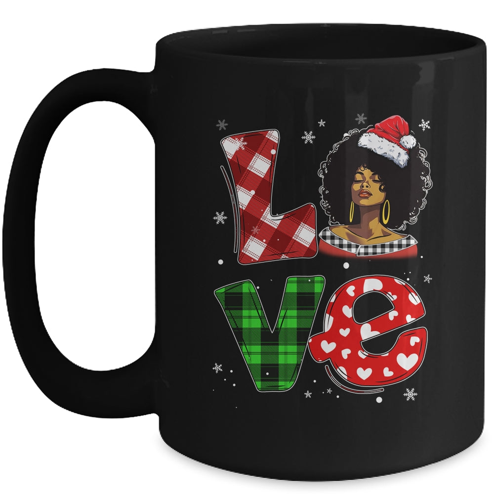 Christmas Santa Hat Black African Girl American Afro Melanin Mug | siriusteestore