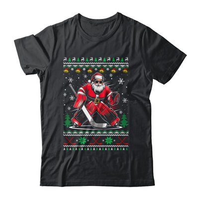 Christmas Santa Hockey Goalie Ugly Christmas Hockey Player Shirt & Sweatshirt | siriusteestore
