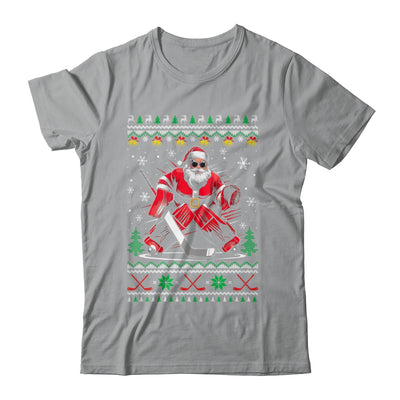 Christmas Santa Hockey Goalie Ugly Christmas Hockey Player Shirt & Sweatshirt | siriusteestore