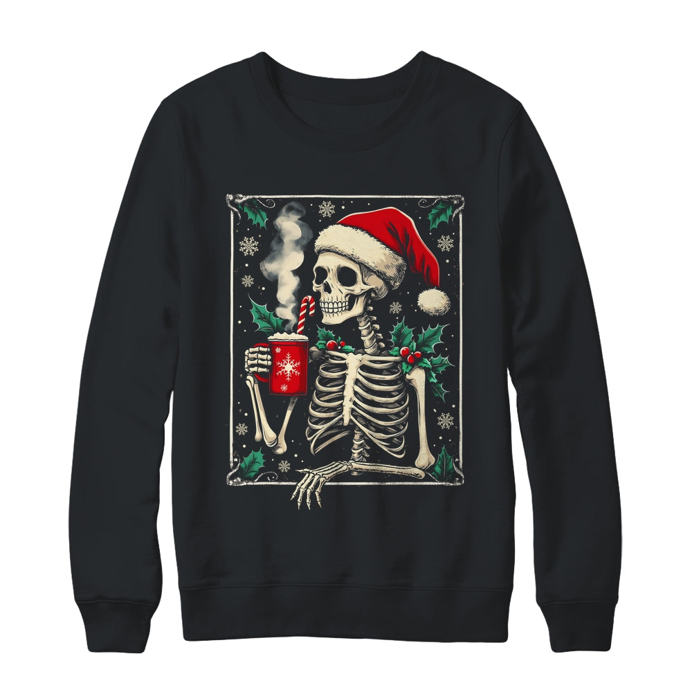 Christmas Skeleton Hot Cocoa Scary Spooky Xmas Holiday Shirt & Sweatshirt | siriusteestore