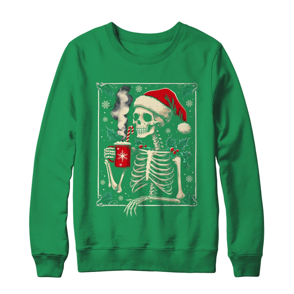 Christmas Skeleton Hot Cocoa Scary Spooky Xmas Holiday Shirt & Sweatshirt | siriusteestore