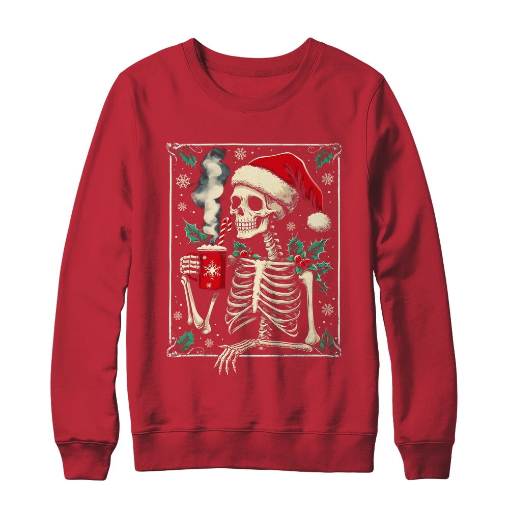 Christmas Skeleton Hot Cocoa Scary Spooky Xmas Holiday Shirt & Sweatshirt | siriusteestore