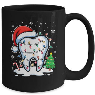 Christmas Teeth Dentist Dental Xmas Lights Santa Hat Holiday Mug | siriusteestore
