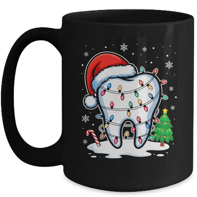 Christmas Teeth Dentist Dental Xmas Lights Santa Hat Holiday Mug | siriusteestore