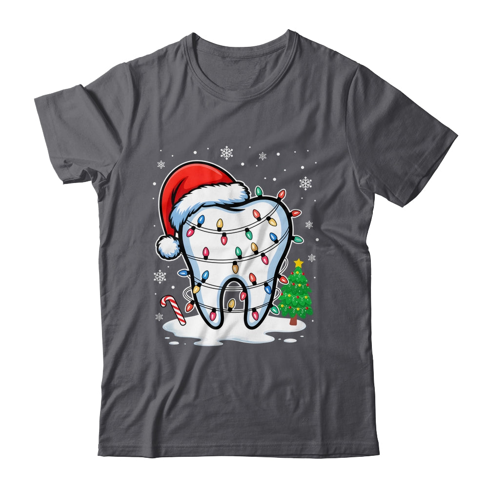 Christmas Teeth Dentist Dental Xmas Lights Santa Hat Holiday Shirt & Sweatshirt | siriusteestore
