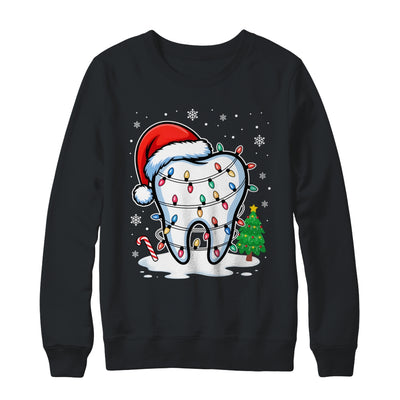 Christmas Teeth Dentist Dental Xmas Lights Santa Hat Holiday Shirt & Sweatshirt | siriusteestore