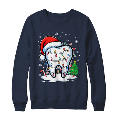 Christmas Teeth Dentist Dental Xmas Lights Santa Hat Holiday Shirt & Sweatshirt | siriusteestore