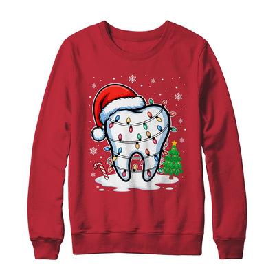 Christmas Teeth Dentist Dental Xmas Lights Santa Hat Holiday Shirt & Sweatshirt | siriusteestore