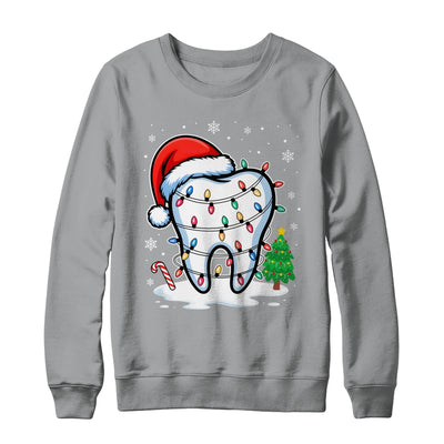 Christmas Teeth Dentist Dental Xmas Lights Santa Hat Holiday Shirt & Sweatshirt | siriusteestore