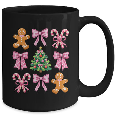 Christmas Tree Gingerbread Man Coquette Bow Xmas Girls Kids Mug | siriusteestore