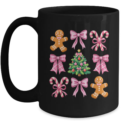 Christmas Tree Gingerbread Man Coquette Bow Xmas Girls Kids Mug | siriusteestore