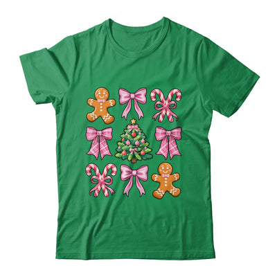 Christmas Tree Gingerbread Man Coquette Bow Xmas Girls Kids Shirt & Sweatshirt | siriusteestore