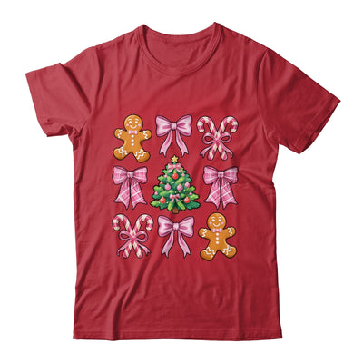 Christmas Tree Gingerbread Man Coquette Bow Xmas Girls Kids Shirt & Sweatshirt | siriusteestore