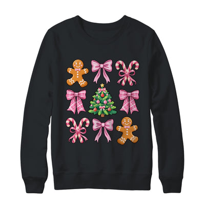 Christmas Tree Gingerbread Man Coquette Bow Xmas Girls Kids Shirt & Sweatshirt | siriusteestore