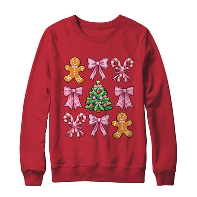 Christmas Tree Gingerbread Man Coquette Bow Xmas Girls Kids Shirt & Sweatshirt | siriusteestore