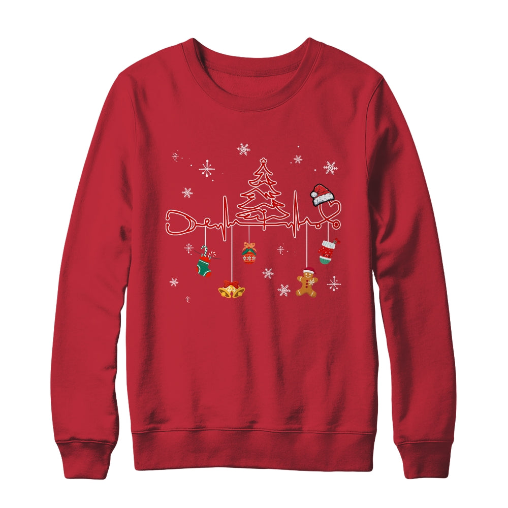 Christmas Tree Heartbeat Funny Christmas Nursing Costume Shirt & Sweatshirt | siriusteestore