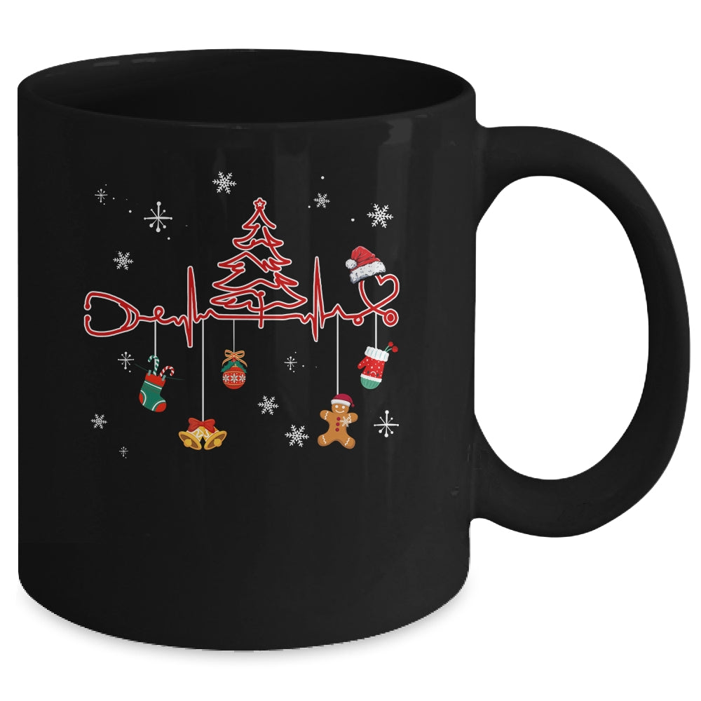 Christmas Tree Heartbeat Funny Christmas Nursing Costume Mug | siriusteestore