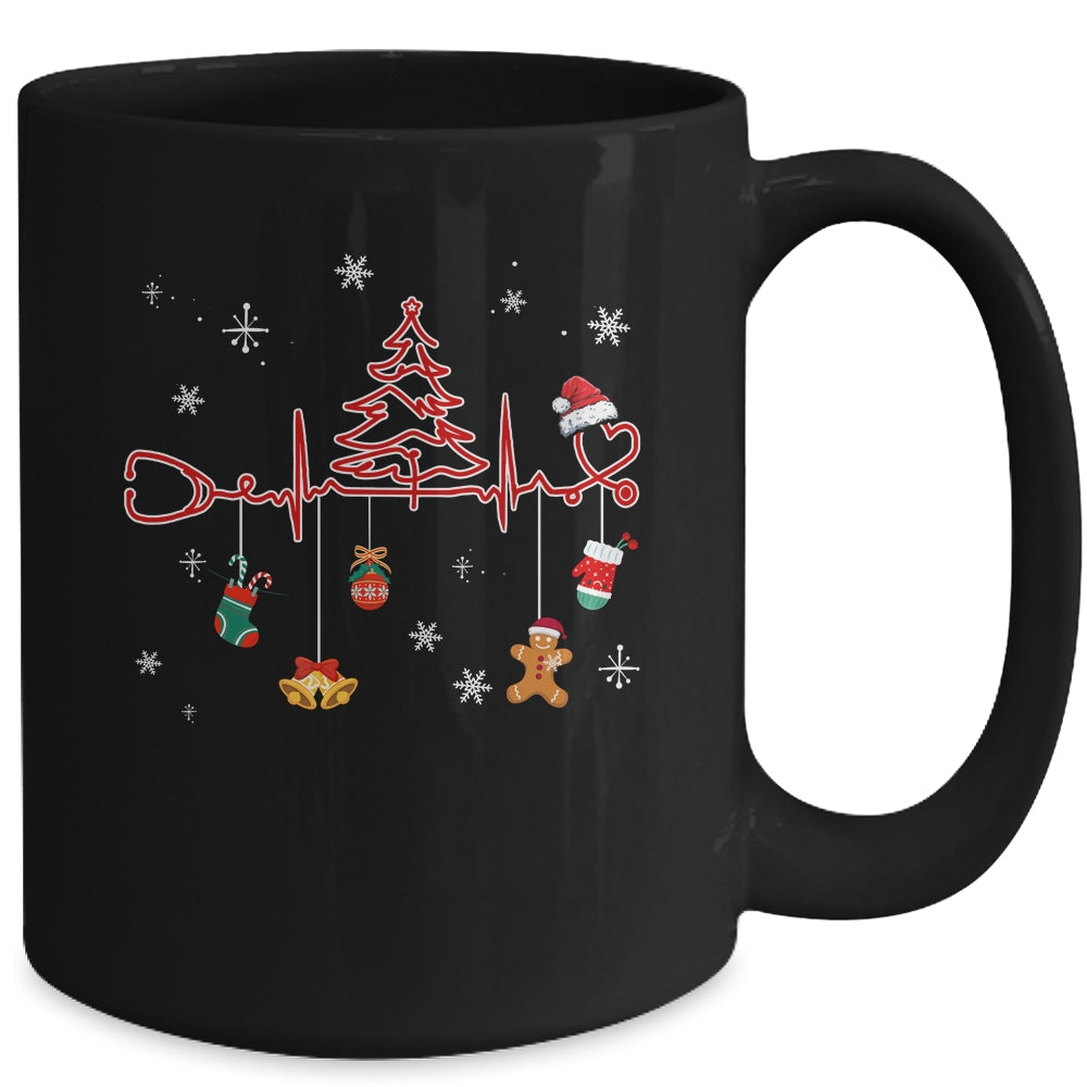 Christmas Tree Heartbeat Funny Christmas Nursing Costume Mug | siriusteestore