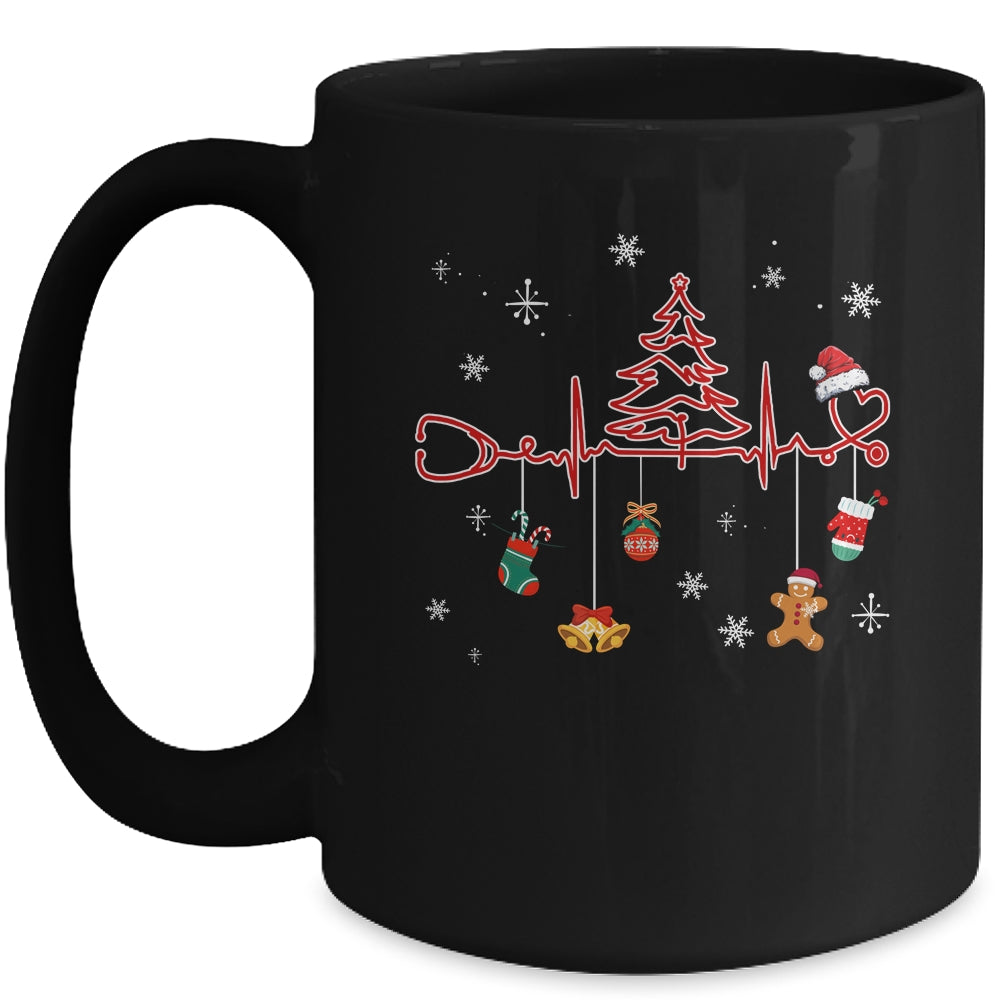 Christmas Tree Heartbeat Funny Christmas Nursing Costume Mug | siriusteestore
