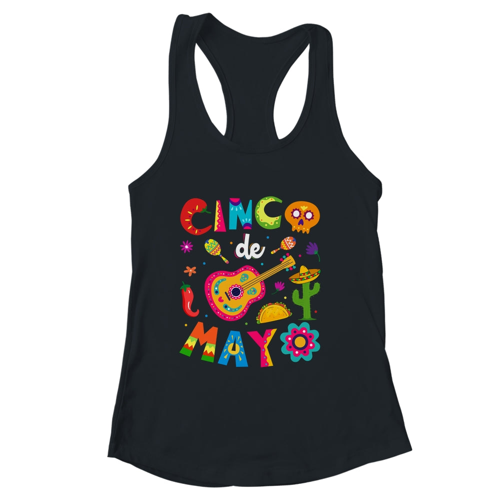 Cinco De Mayo Mexican Guitar Cactus Shirt & Tank Top | siriusteestore
