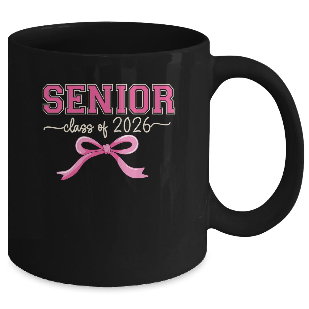 Class Of 2026 Pink Coquette Bow Cap Senior 2026 Graduation Mug | siriusteestore