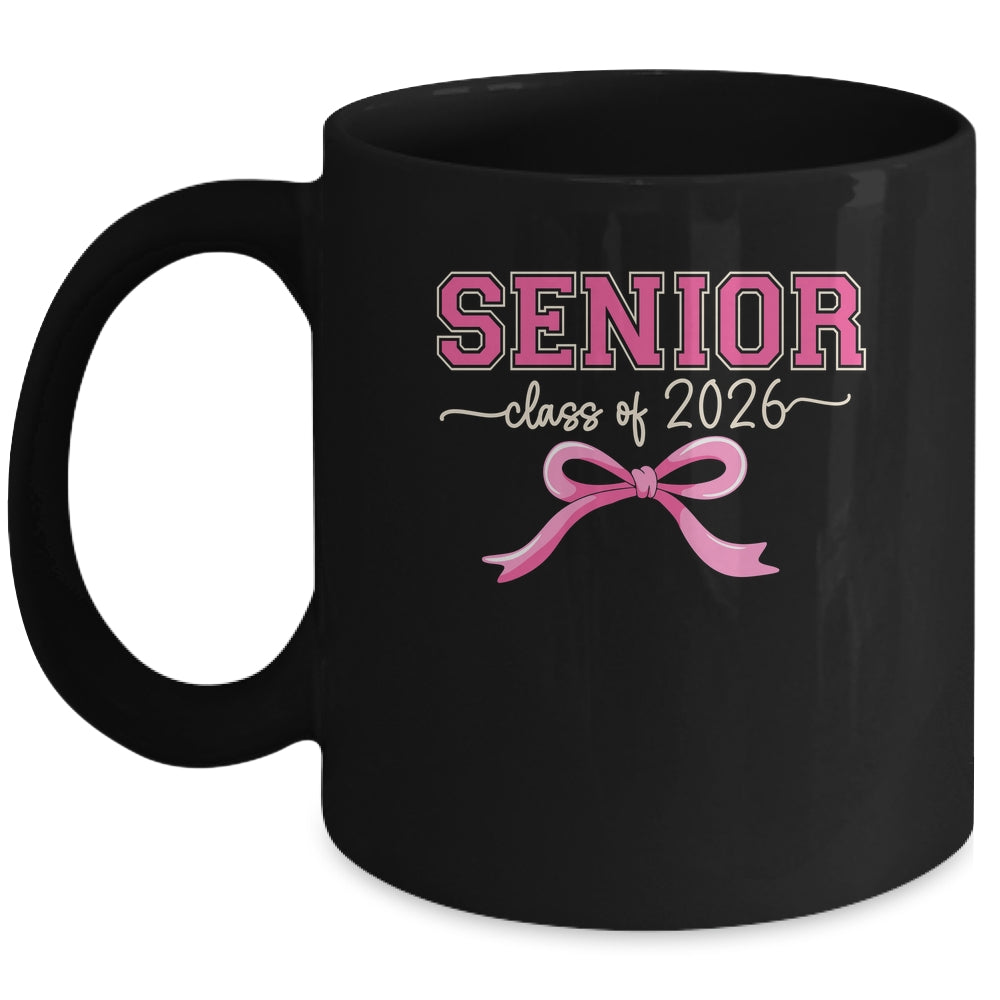 Class Of 2026 Pink Coquette Bow Cap Senior 2026 Graduation Mug | siriusteestore
