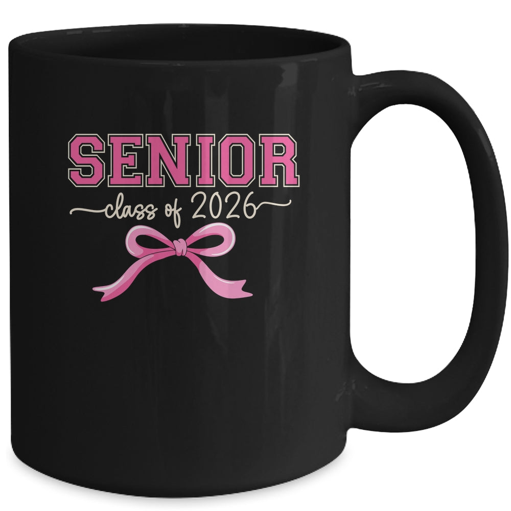 Class Of 2026 Pink Coquette Bow Cap Senior 2026 Graduation Mug | siriusteestore