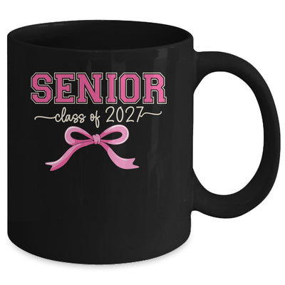 Class Of 2027 Pink Coquette Bow Cap Senior 2027 Graduation Mug | siriusteestore