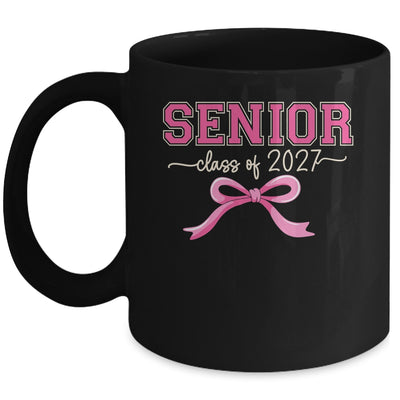 Class Of 2027 Pink Coquette Bow Cap Senior 2027 Graduation Mug | siriusteestore