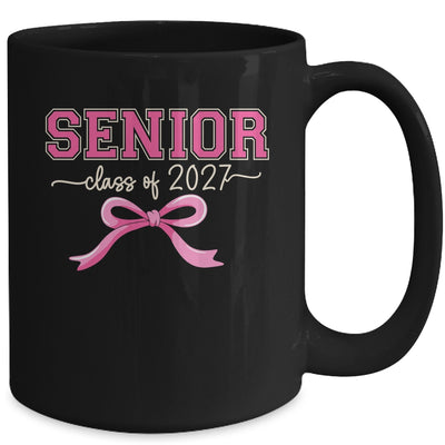 Class Of 2027 Pink Coquette Bow Cap Senior 2027 Graduation Mug | siriusteestore